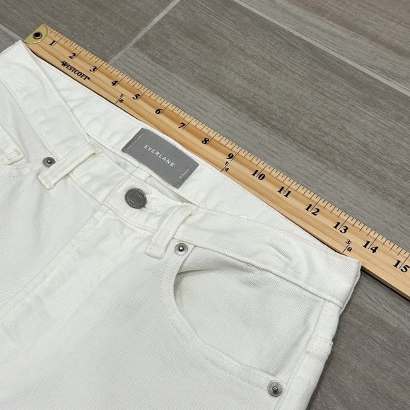 Everlane The Original Straight Leg Jean in Bone Ivory Off-White Denim Size 25 - Picture 9 of 14